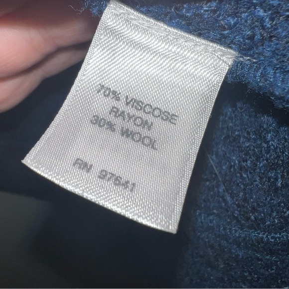 Pure Jill J. Jill Snap Front 3/4 Length Blue Marled Wool Blend Jacket Size XS - Picture 6 of 9